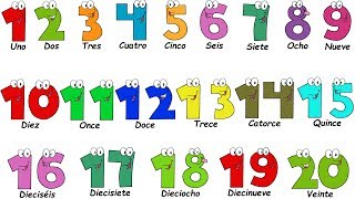 Spanish Lesson - NUMBERS 1-20 - Los Números del 1 al 20 - Compter jusqu'à 20 en Espagnol