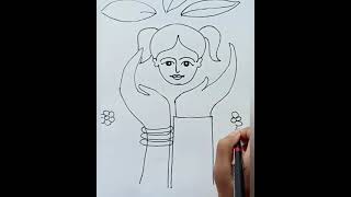 Save Girl Child Drawing #shorts #easydrawing