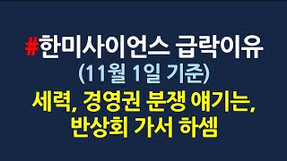 한미사이언스 급락의 진짜 이유_11월1일