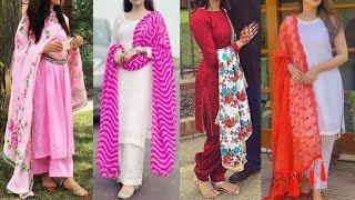 top 35+❤ latest plan suit with contrast dupatta 2022😍 || Punjabi suit #suits #contrastdupatta