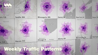 Weekly Traffic Patterns in 18 US Cities | Animated Maps