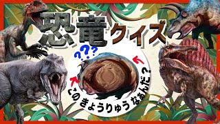 【子供向け 恐竜アニメ】きょうりゅうクイズ に挑戦！膨らんだ恐竜が何か当ててみよう！ティラノサウルスやトリケラトプスなど人気の恐竜が大集合！dinosaur quiz for kids