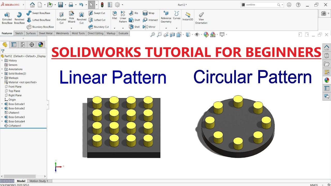 Mastering Solidworks Linear Circular Patterns Explained Youtube