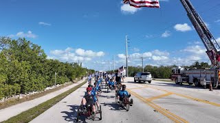 Wounded Military Veterans Cycle Across Florida Keys' Seven Mile Bridge