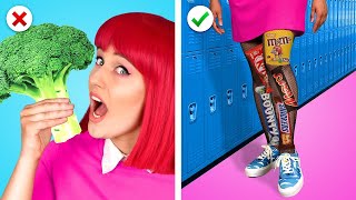 Ways to SNEAK FOOD into SCHOOL || Sneak Candy Anywhere, Edible DIY Hacks by Crafty Panda Bubbly