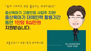 2021 출산육아기 사업주 지원 (대체인력 활용기간동안 1인당 월80만원 지원)을 쉽게 이해하고 바로 활용하기