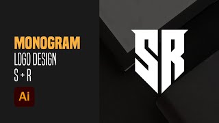 Tutorial Monogram Logo Design Letter SR With Grid in Adobe Illustrator