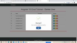 Angular 10 Crud Tutorial for Beginners - Delete user