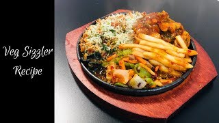 Veg Sizzler Recipe | Baby corn chilli sizzler | Restaurant Style | Kitchen Episodes