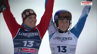 Mikaela Shiffrin and Breezy Johnson - Gold friends forever #sheskis #weareskiing @atomic