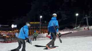 Night Snowboarding at Shymbulak