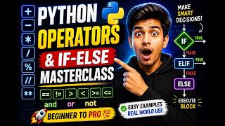 Operators in Python & Conditional Statements (if-else) | Python Tutorial for Beginners