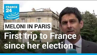 Giorgia Meloni in Paris: Italian PM's first trip to France since her election • FRANCE 24 English