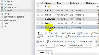 How to Add a column to a Database Table in phpMyAdmin