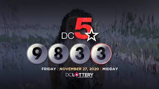 DC LOTTERY Midday 11/27/2020