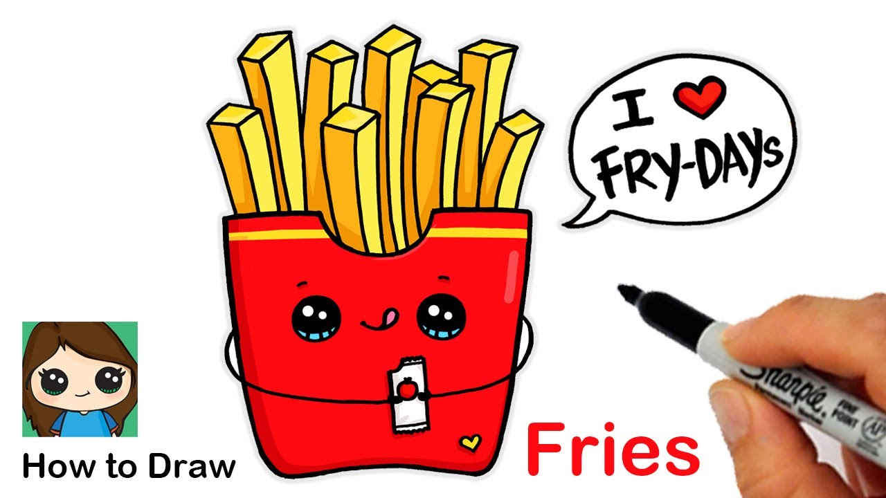 Cartoon Fries Drawing : This French Fries Step By Step Drawing ...