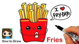 Learn How to Draw French Fries 🍟 Cute Pun Art #9