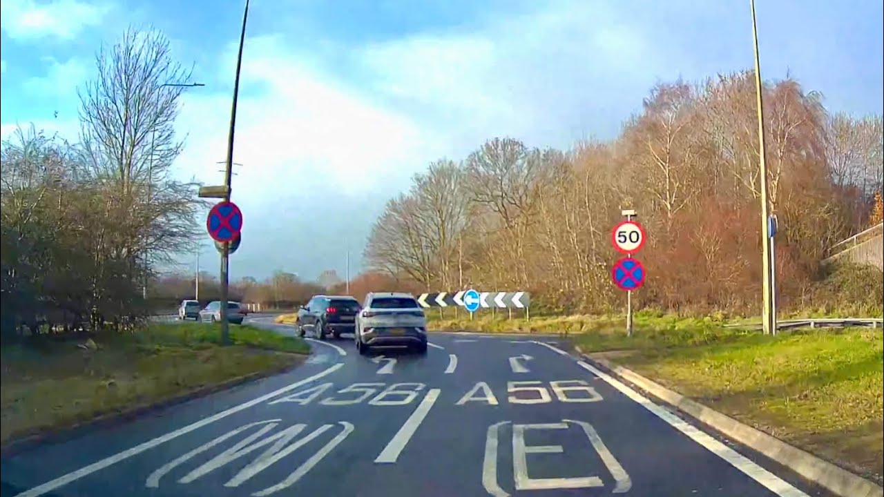 A55 N Wales Expressway, J36 Warren Interchange To Hoole Island Cheshire ...