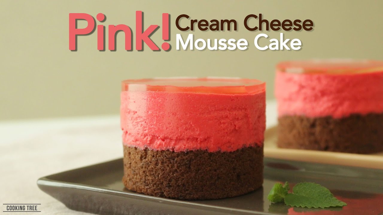 핫핑크! 크림치즈 무스케이크 만들기,초코 치즈케이크:How To Make Cream Cheese Mousse Cake,Choco ...