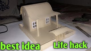 cardboard craft village house#cardboard#lifehacks#easytutorial #trending#villagehousetour
