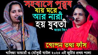 স*হবাসে পুরুষ হয় শেষ আর নারী হয় যুবতী। খাদিজা ভান্ডারী মৌসুমী বাউল দেহ তত্ত্বের গোপন তথ্য ফাস করলেন