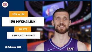 SVI MYKHAILIUK 10 PTS vs LAC 08 Feb 24-25 UTA Highlights