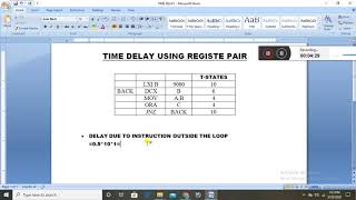 TIME DELAY USING REGISTER PAIR IN 8085