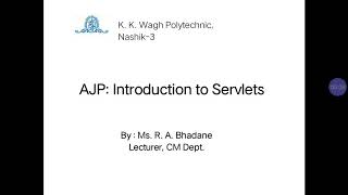 AJP : Introduction to Servlets