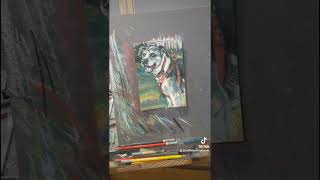 Dog portrait pet pastel drawing how to DIY art supply artist Maryland Collin Cessna pupper doggo fun