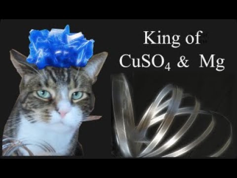 Why does a reaction occur when magnesium is added to copper sulfate solution?