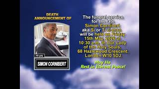 Simon Cornibert ~ Short Obituary