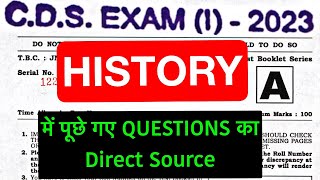 CDS 1 2023: HISTORY QUESTIONS WITH SOURCE #cds2023  #cds2023history #cds12023  #cdsexam