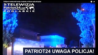 Policjanci ewakuowali osoby z budynku, w którym wybuchł pożar