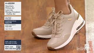 Skechers Million Air Lace Up Wedge Sneakers - Hotter Air -  Taupe earlier today