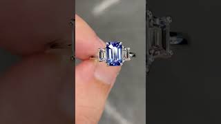 (1) Flawless GIA Unheated 3.3 Ctw Ceylon Blue Sapphire \u0026 E VVS Diamond Platinum Ring