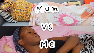 When My mom sleeps VS When I sleep