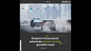 ❄️ Rusiyanın Krasnoyarsk şəhərində şaxtalı havada gündəlik həyat