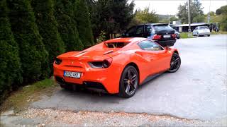 Rosso Dino Ferrari 488 Spider STARTUP SOUND, drive by and photos!