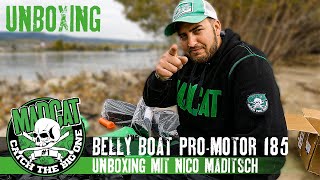 UNBOXING I MADCAT Belly Boat Pro Motor 185 mit Nico aka MAD MADITSCH I Welsangeln Wallerangeln