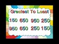 arranging numbers greatest to least