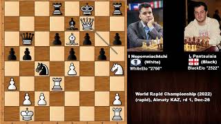 Ian Nepo vs Levan Pantsulaia - World Rapid Championship (2022)