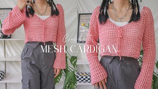 Crochet Mesh Cardigan💗 Hướng dẫn móc áo cardigan lưới cột dây siêu xinh💗 Vyvascrochet