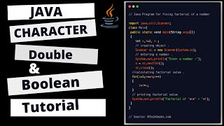 JAVA TUTORIAL : HOW TO CREATE AND USE CHARACTER DOUBLE AND BOOLEAN VARIABLE (DUMMY AI MACHINE)