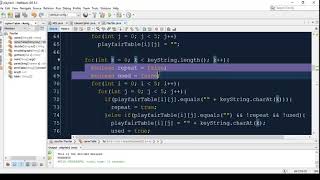 PLAYFAIR algorithm with java