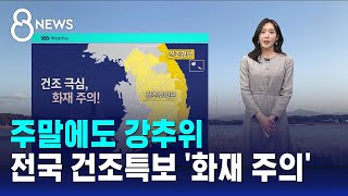 [날씨] 주말에도 강추위…전국 건조특보 '화재 주의' / SBS 8뉴스