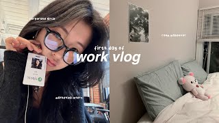 work vlog: marketing intern, first day of work, room makeover \u0026 tour 💼