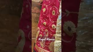 Rani color Rajputi Poshak having beautiful Transfer handwork | Royal Ranisa