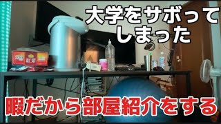 【実家】大学をサボって部屋紹介（ルームツアー/デスクツアー）