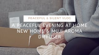 A Peaceful Night in My New Home | Muji Aroma Diffuser | Slow Living & Hygge | Aesthetic Silent Vlog