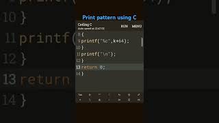 print pattern using the C programming language, #codingbro73